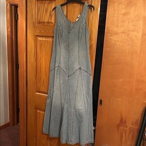 Denim Sleeveless Maxi Dress